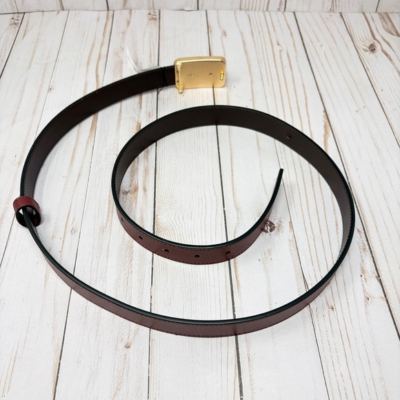 COACH Grace Plaque Buckle Belt - XL - Wine Oxblood - New  display picture 2